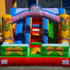 Cartoon Double Lane Inflatable Slide