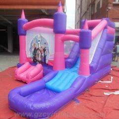 Frozen inflatable bouncer castle with water slide