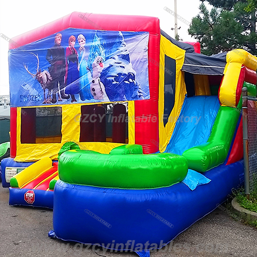 Frozen inflatable bouncer house with slide