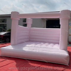 Casa de salto rosa pálida inflável