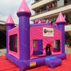 Castillo hinchable rosa inflable