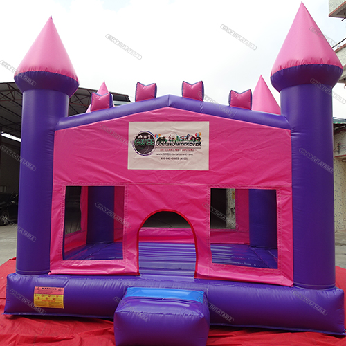 Pink bouncy castle inflatable