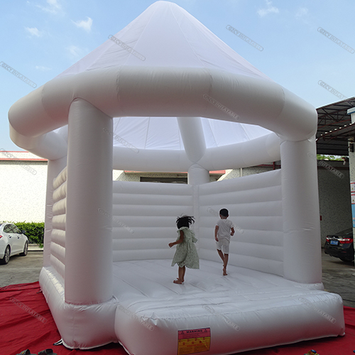White Bouncy Castle With Roof