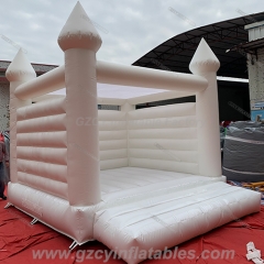 White Bounce House With Mobile Roof