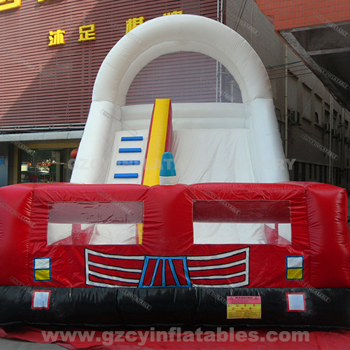Fire Fighting Truck Inflatable Bouncer Slide