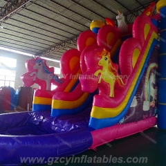 Unicorn Inflatable Water Slide Pool
