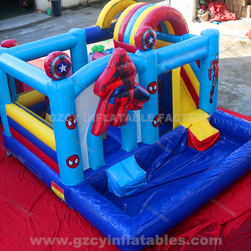 Spiderman Inflatable Castle With Pool