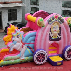 Princess Carriage Bouncy Castle With Slide