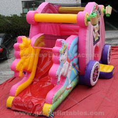 Princess Carriage Bouncy Castle With Slide