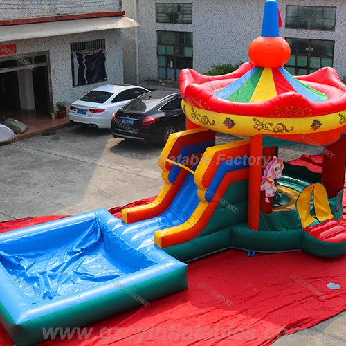 Circus Bouncy Castle With Water Slide