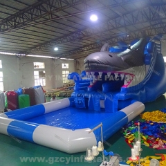 Inflatable Whale Water Slide With Pool