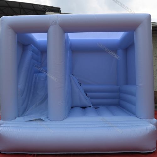 Pastel baby blue inflatable bouncy castle