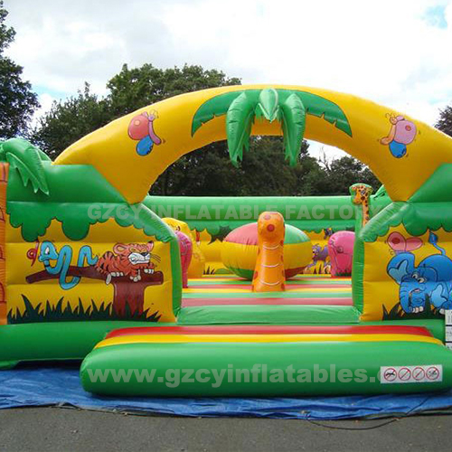 Outdoor inflatable trampoline kids amusement park, commercial bouncy castle