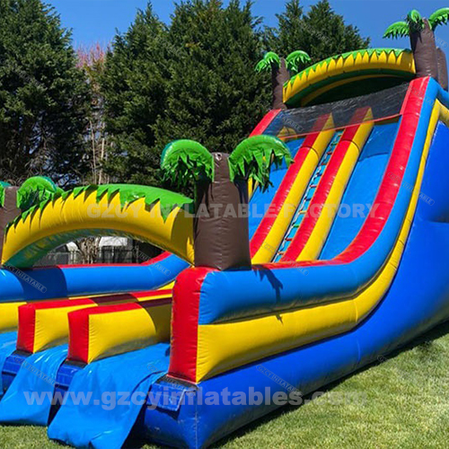 Commercial inflatable water slide, tropical water slide with blower