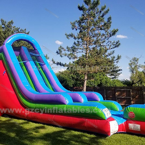 Commercial Kids Inflatable Double Long Water Slide , Giant Kids Water Slide Park