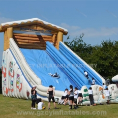 Commercial inflatable giant snow slide, inflatable snowman slide