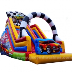 Outdoor inflatable truck castle with slide