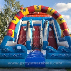 Outdoor Little Dolphin Bouncy Castle Slide