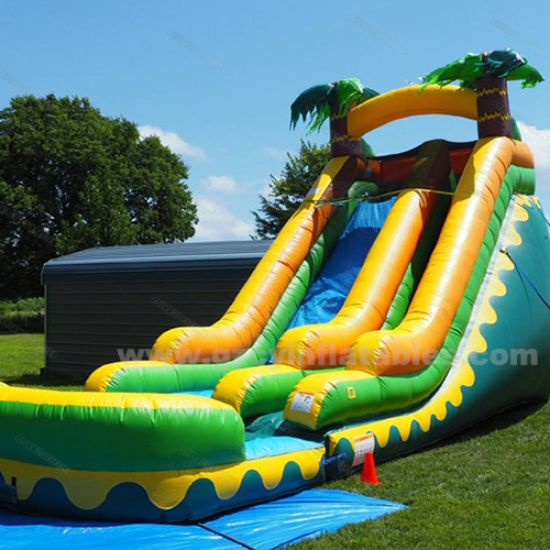 Commercial rental inflatable water slides, inflatable slides for kids and adults with swimming pool