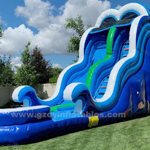 Wave Waterslide Inflatable Trampoline Slide Swimming Pool