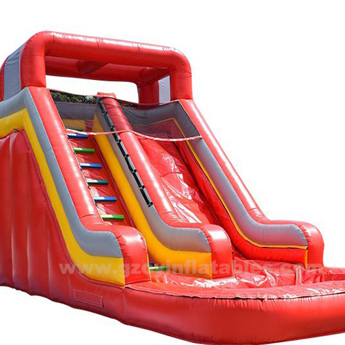 Commercial red bouncing castle slide