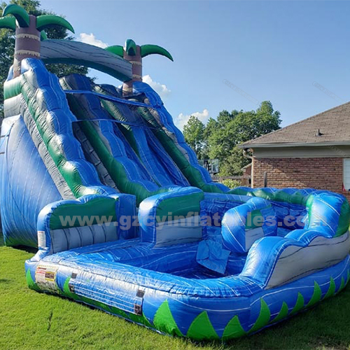 Party Use Inflatable Water Slide Water Pool Inflatable Palm Tree Water Slide