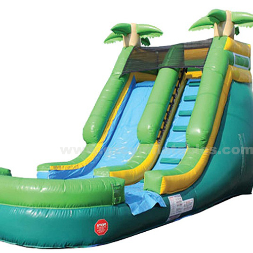 Commercial inflatable water slide with swimming pool suitable for adults and kids palm tree water slide