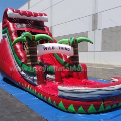 Giant commercial slide palm tree inflatable pool slide