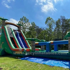 Party Use Inflatable Water Slide Pool Inflatable Palm Tree Water Slide