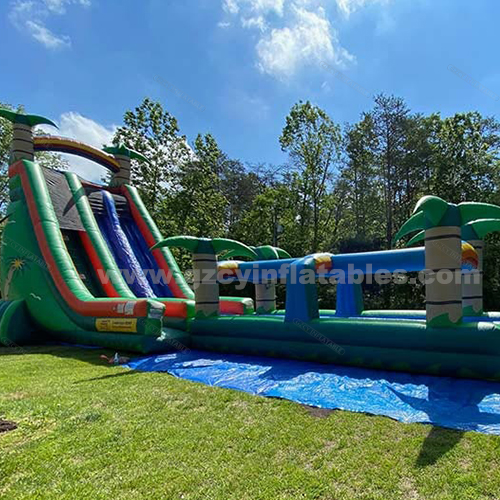 Party Use Inflatable Water Slide Pool Inflatable Palm Tree Water Slide