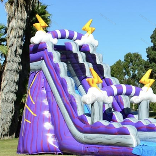 Jumping Castle Backyard Lightning Inflatable Waterslide Park with Kids Pool