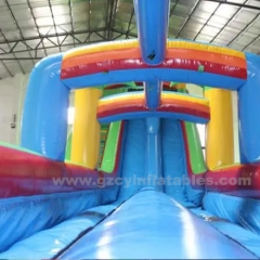 Tropical Palm Tree Double Lane Inflatable Water Slide