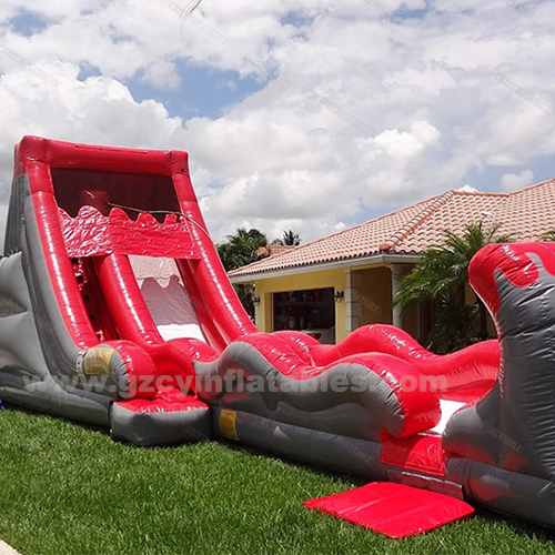 Inflatable Volcano Trampoline Water Slide with Slides