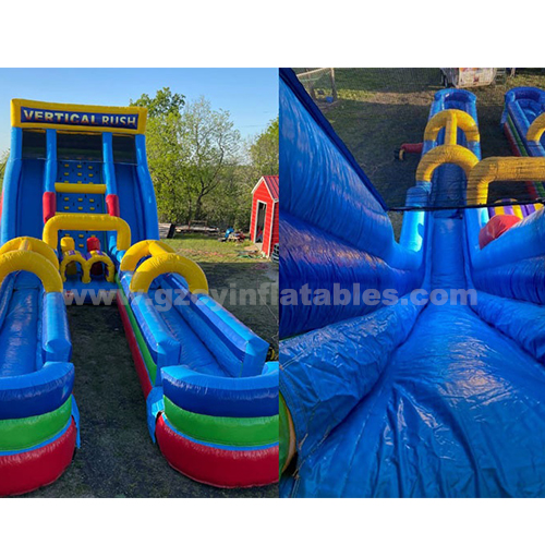 Vertical rush slide giant double slideway inflatable water slide