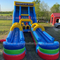 Vertical rush slide giant double slideway inflatable water slide