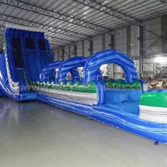 large adult inflatable water slide with pool