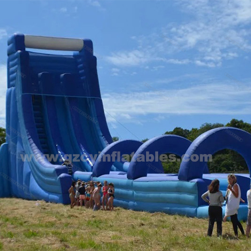 Dark Blue Giant Inflatable Arch Slide with Pool