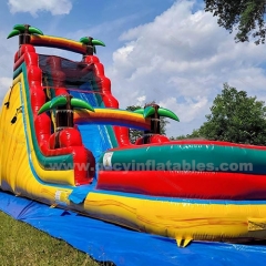 Huge commercial slide water game inflatable bounce house kids and adults inflatable water slide with pool