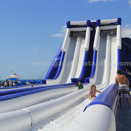 Giant Commercial Amusement Park With Pool Inflatable Water Slide