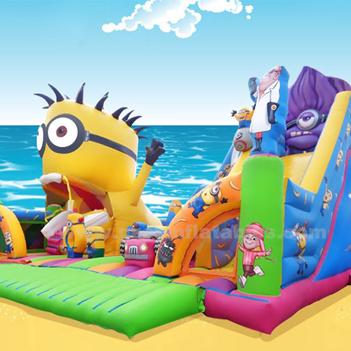Interactive Minions Park Fun City Inflatable Playgrond Bouncer Slide