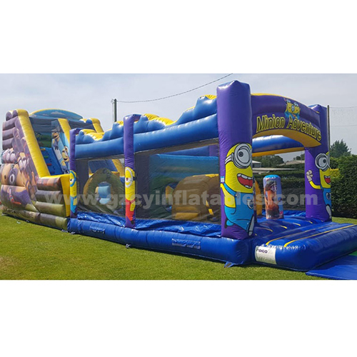 Minion obstacle course with high slide