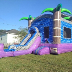 Purple Crush Inflatable Jumping Castle Combo Dry Slide