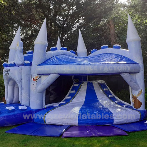 Frozen Castle Inflatable Bounce House Combo with Slides