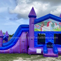 Unicorn Jumping Castle Inflatable Combo Slide