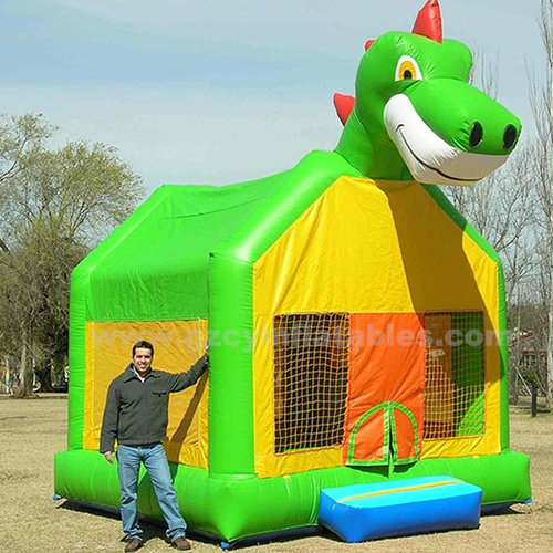 Dinosaur Inflatable Kids Bounce House, Commercial Combination Bouncy Castle House with Slides