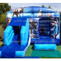 Frozen Blue Inflatable Bounce House Castle Slide