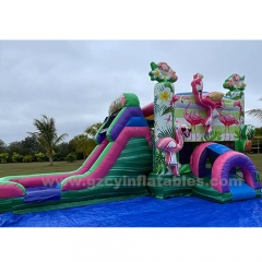 Flamingo Bounce House Combo Water Slide