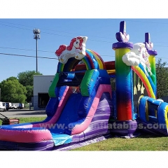Unicorn Inflatable Castle Combo with Slide