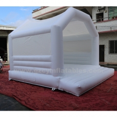 Inflatable White Bounce House Castle,Commercial Grade Inflatable Jumper Bounce House with Air Blower Wedding Bouncy Castle Jumping Bed for Weddings