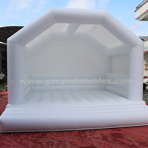 Inflatable White Bounce House Castle,Commercial Grade Inflatable Jumper Bounce House with Air Blower Wedding Bouncy Castle Jumping Bed for Weddings